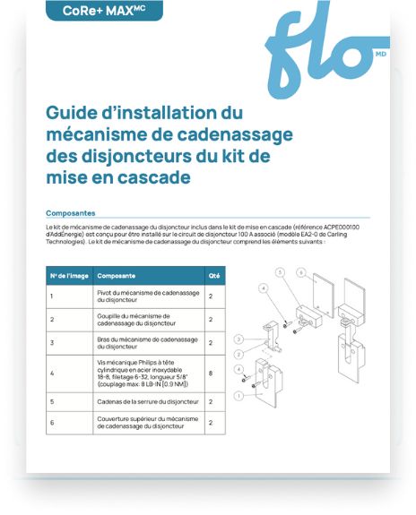 Guide d’installation du mécanisme de cadenassage des disjoncteurs du kit de mise en cascade